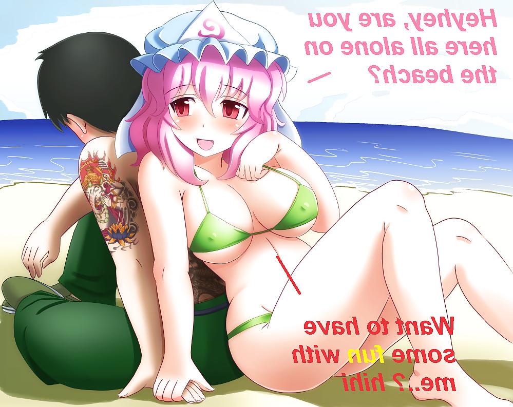 10P Hentai Captions: Beach Fun Time! 