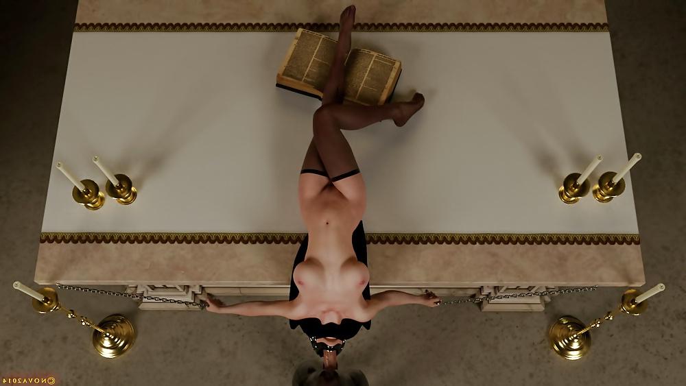 25P Latex Shemale Nun with Huge Cock Fucks Female