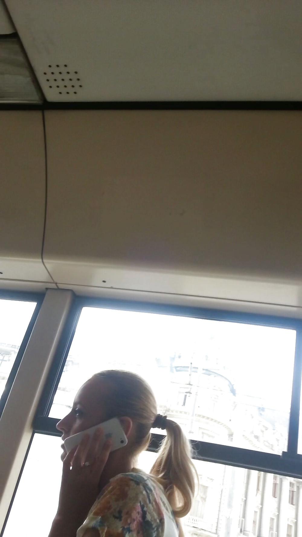 25P Spy old + young in bus romanian