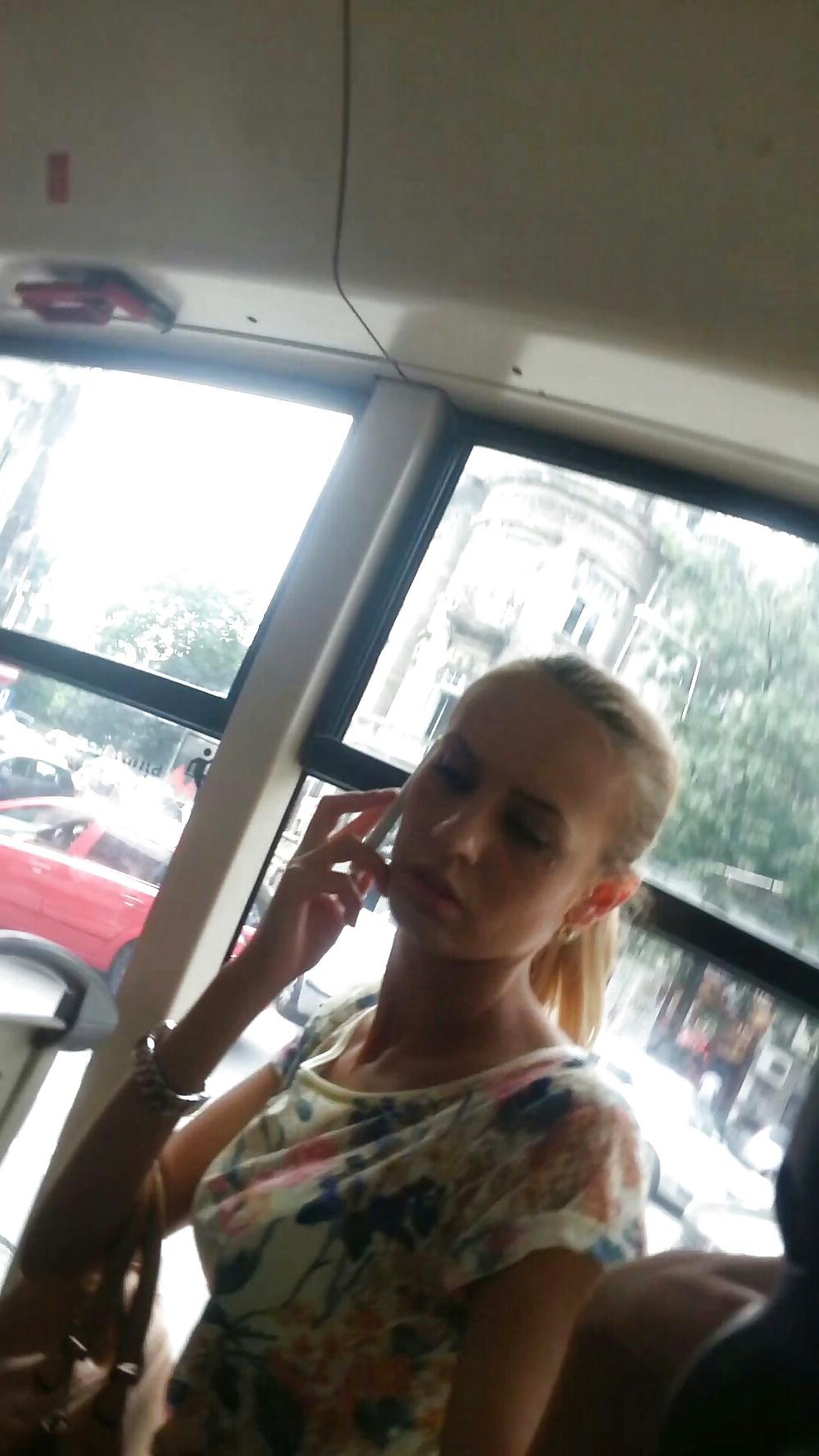 25P Spy old + young in bus romanian