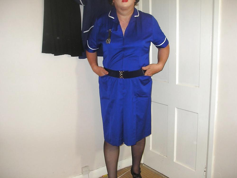 22P Nurse from work wearing black underwear.