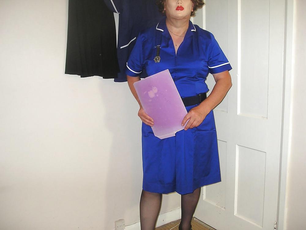 22P Nurse from work wearing black underwear.