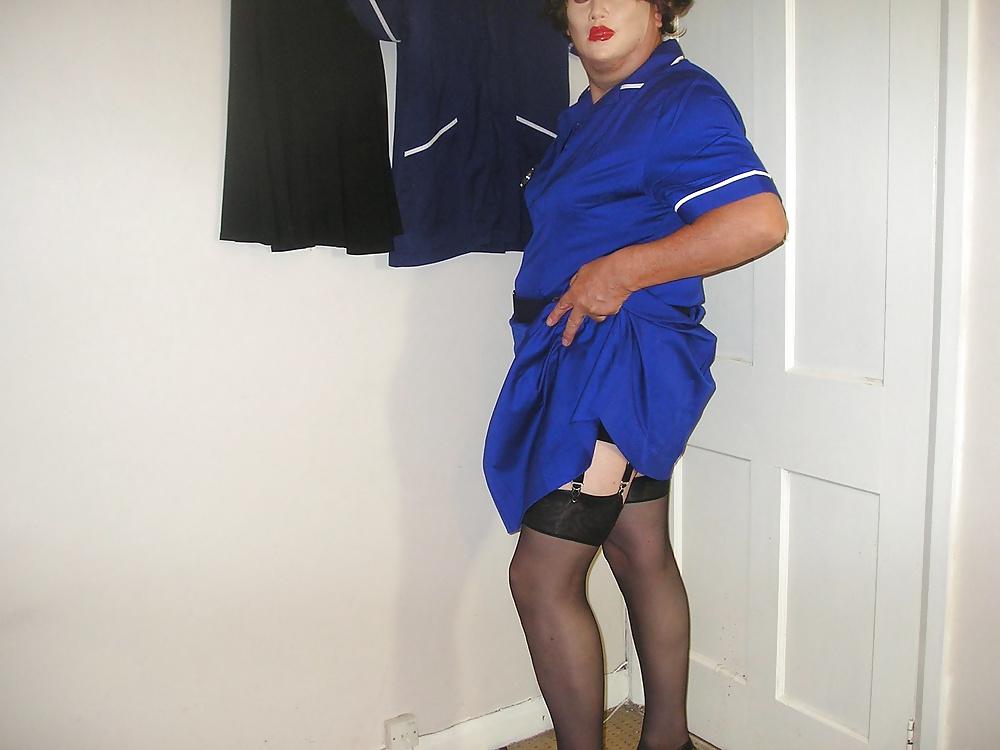 22P Nurse from work wearing black underwear.