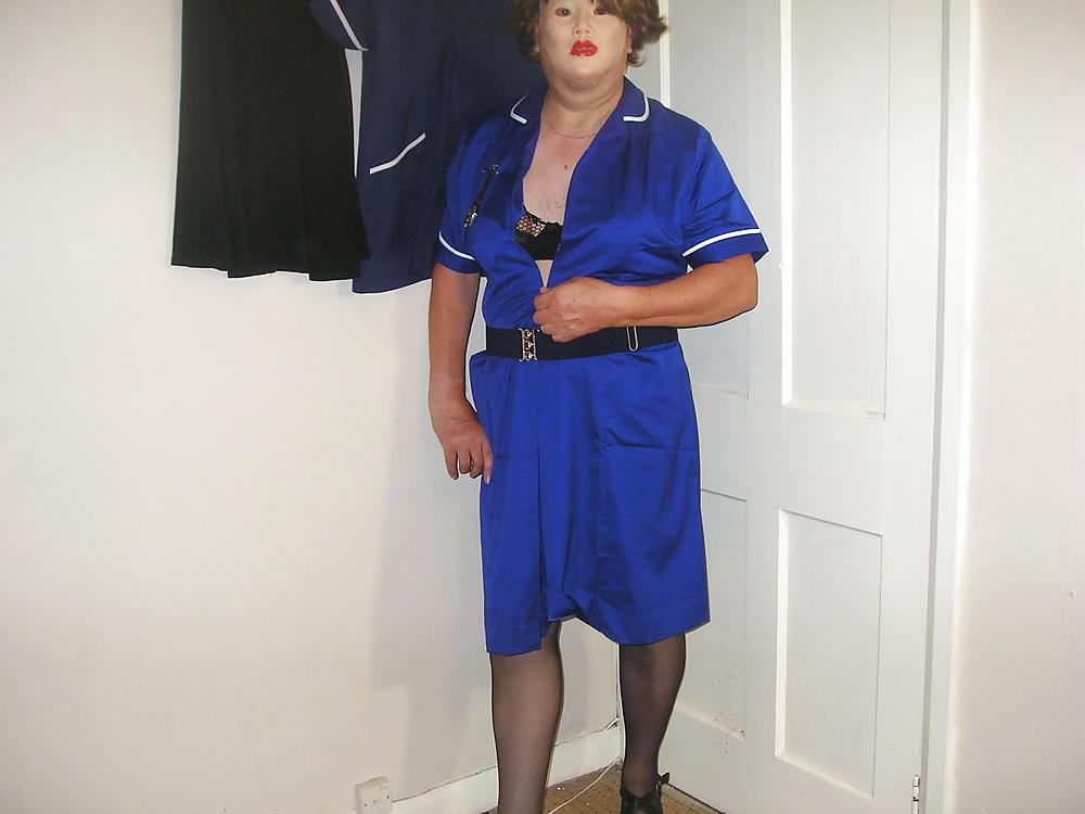 22P Nurse from work wearing black underwear.