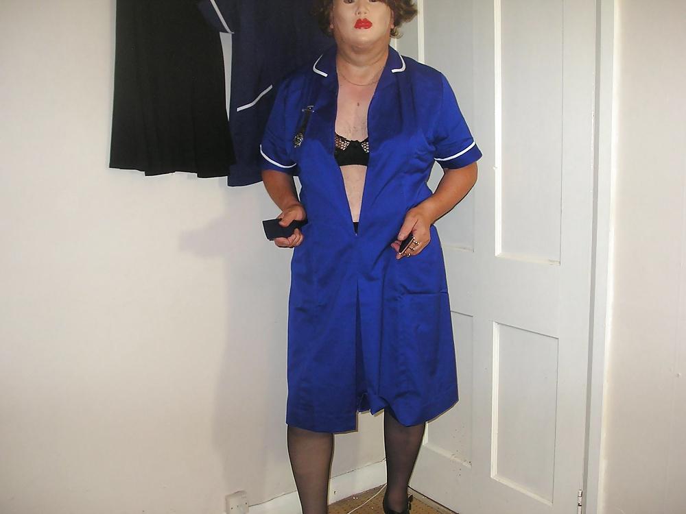 22P Nurse from work wearing black underwear.