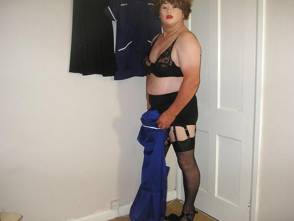 22P Nurse from work wearing black underwear.