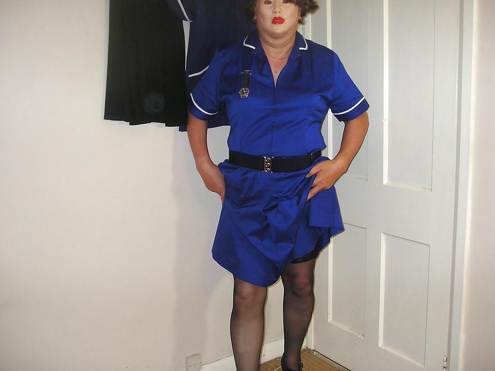 22P Nurse from work wearing black underwear.