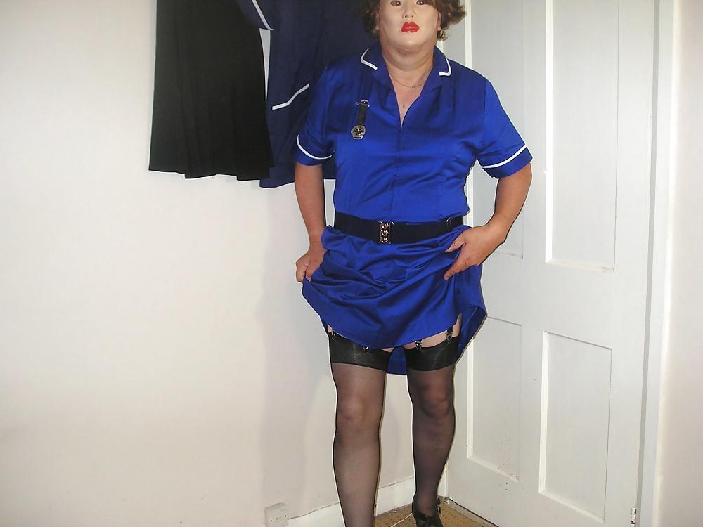 22P Nurse from work wearing black underwear.