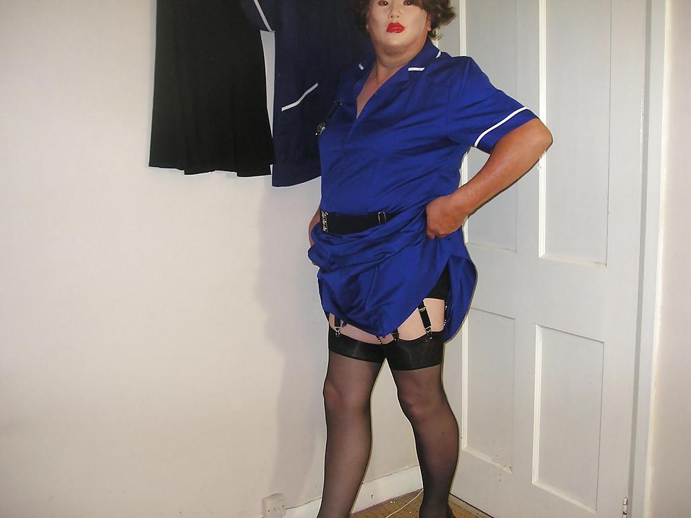 22P Nurse from work wearing black underwear.