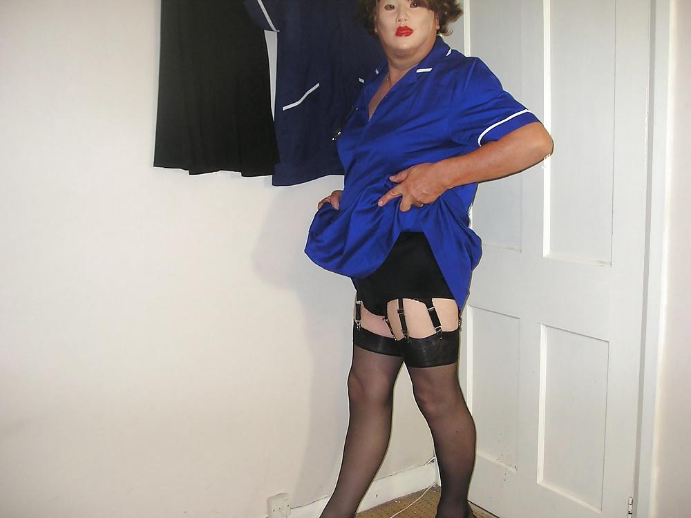 22P Nurse from work wearing black underwear.