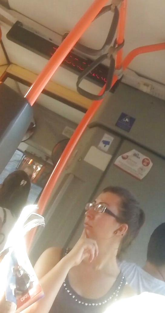 25P Spy old + young in bus romanian