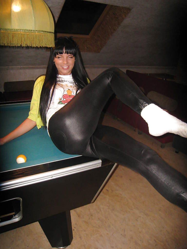 25P Wet-Look Spandex & Latex Leggings #4