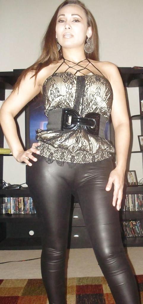 25P Wet-Look Spandex & Latex Leggings #4