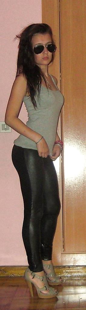 25P Wet-Look Spandex & Latex Leggings #4