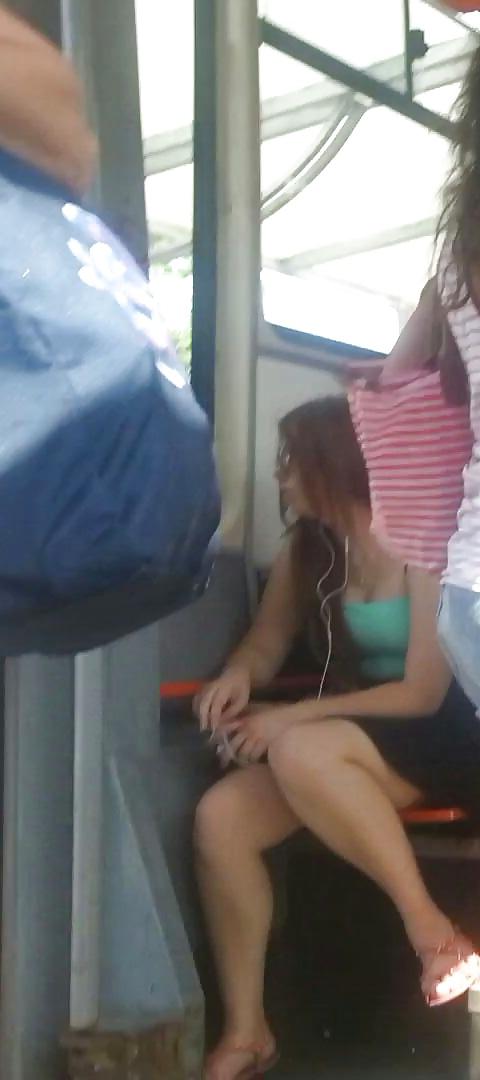 17P Spy sexy teens in bus feet, face and ass romanian
