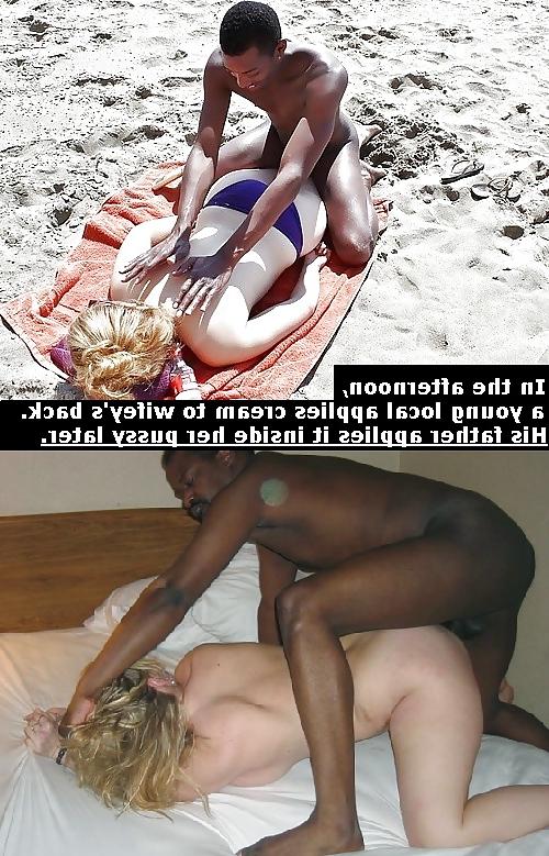 6P Interracial Vacation Beach Wife Cuckold Caps