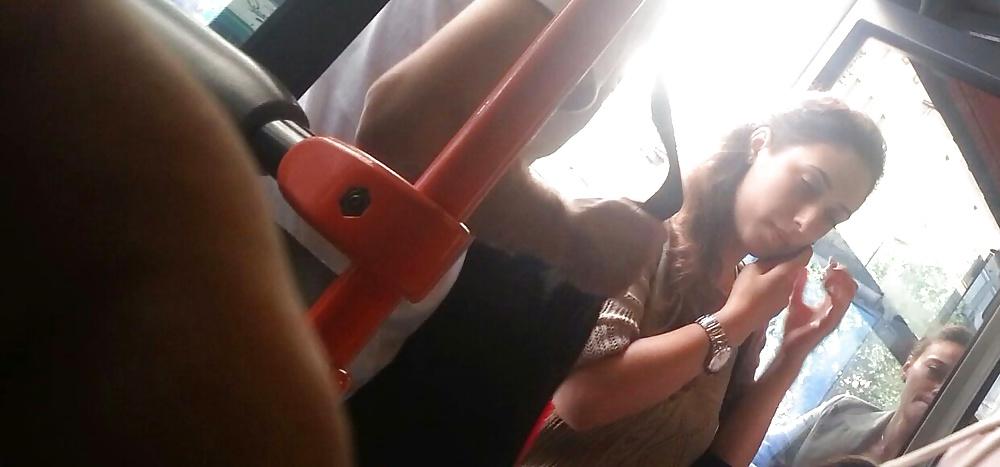 25P Spy old + young in bus romanian