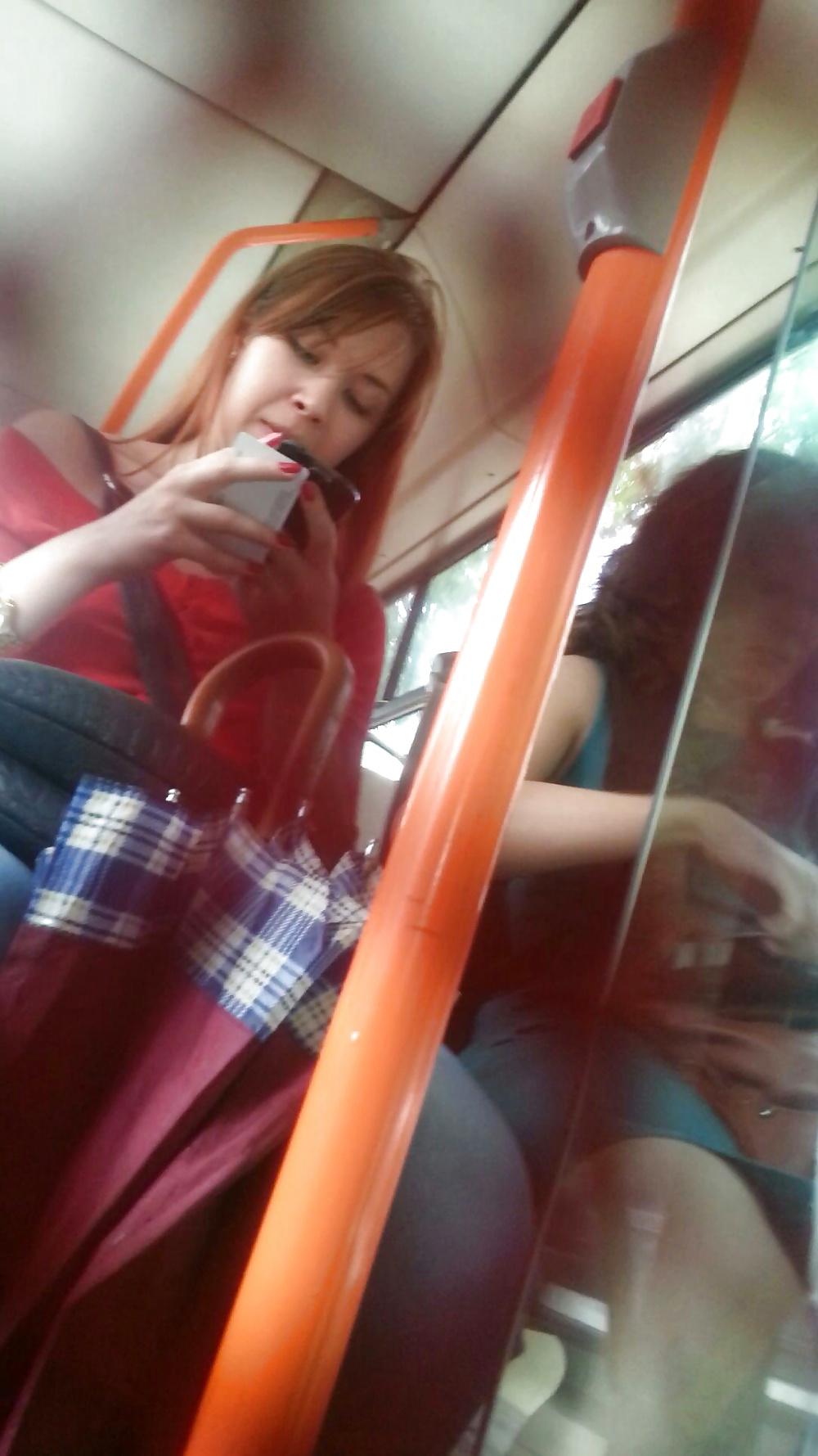 25P Spy old + young in bus romanian