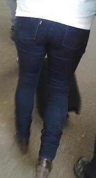 12P Tight Levi's Jeans Candid on bus