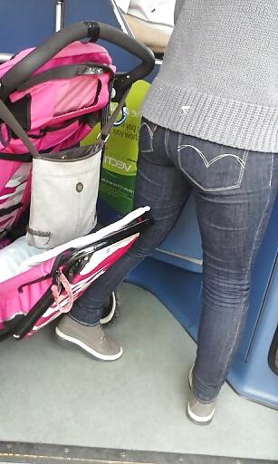 12P Tight Levi's Jeans Candid on bus