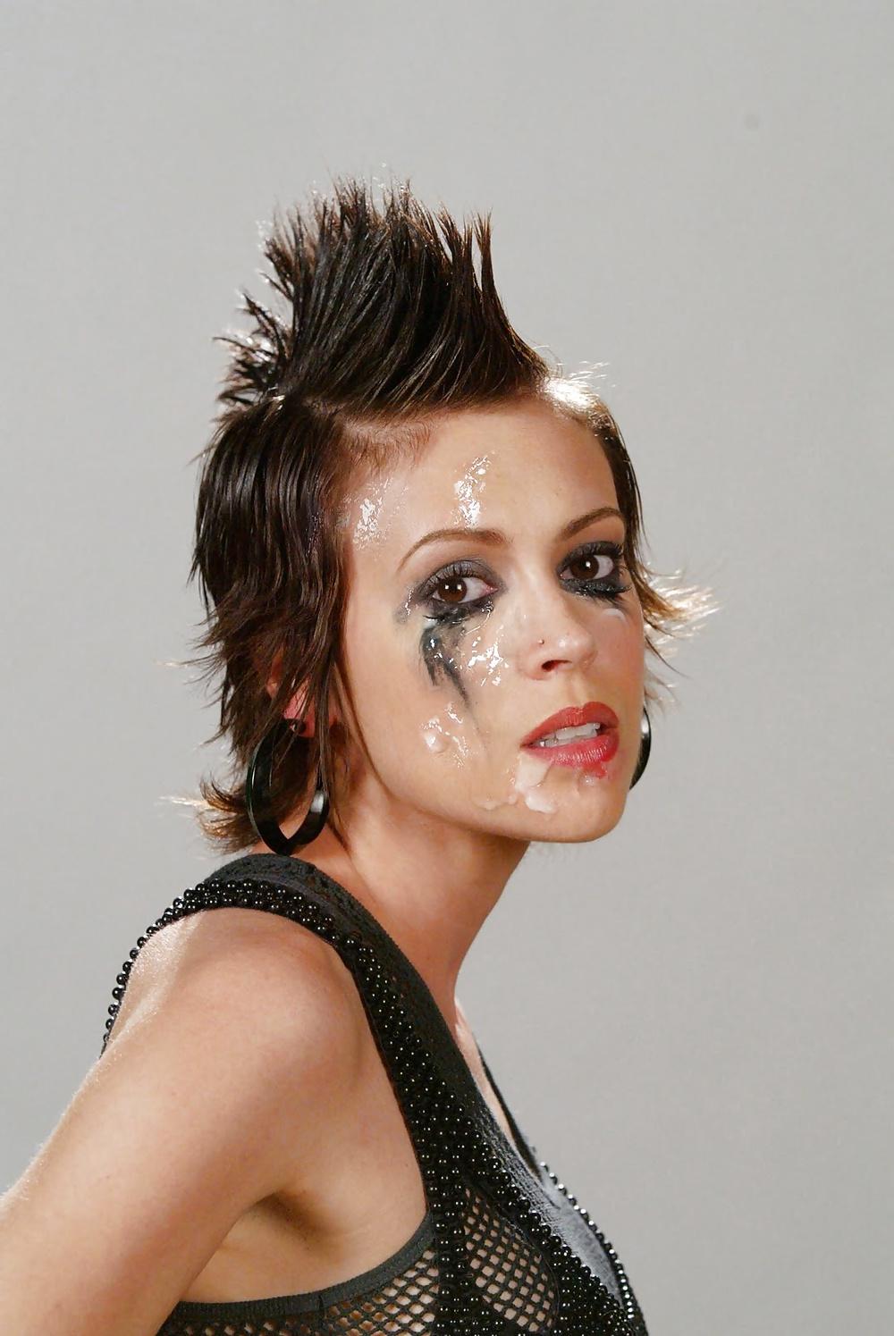 11P Alyssa Milano cumshots & bukkake