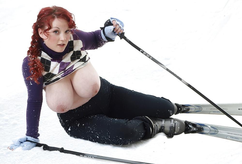 25P Busty Redhead - Sunny W - Snow Bunny
