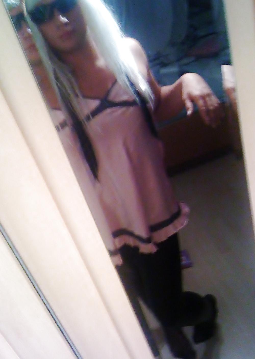 25P TransTeen in nylons, Latex and heelz