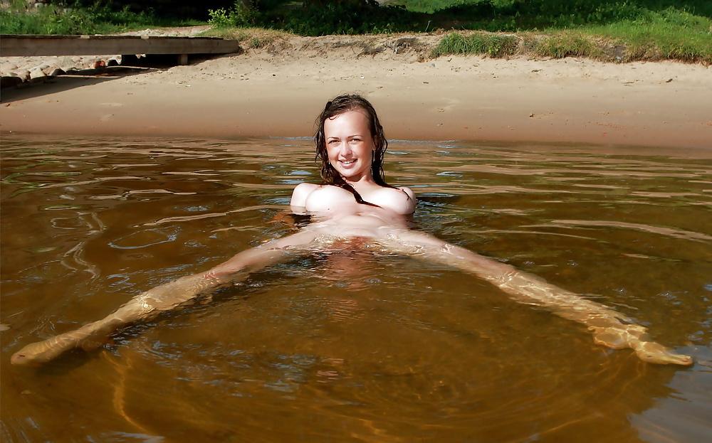 11P Nudist fun with water.