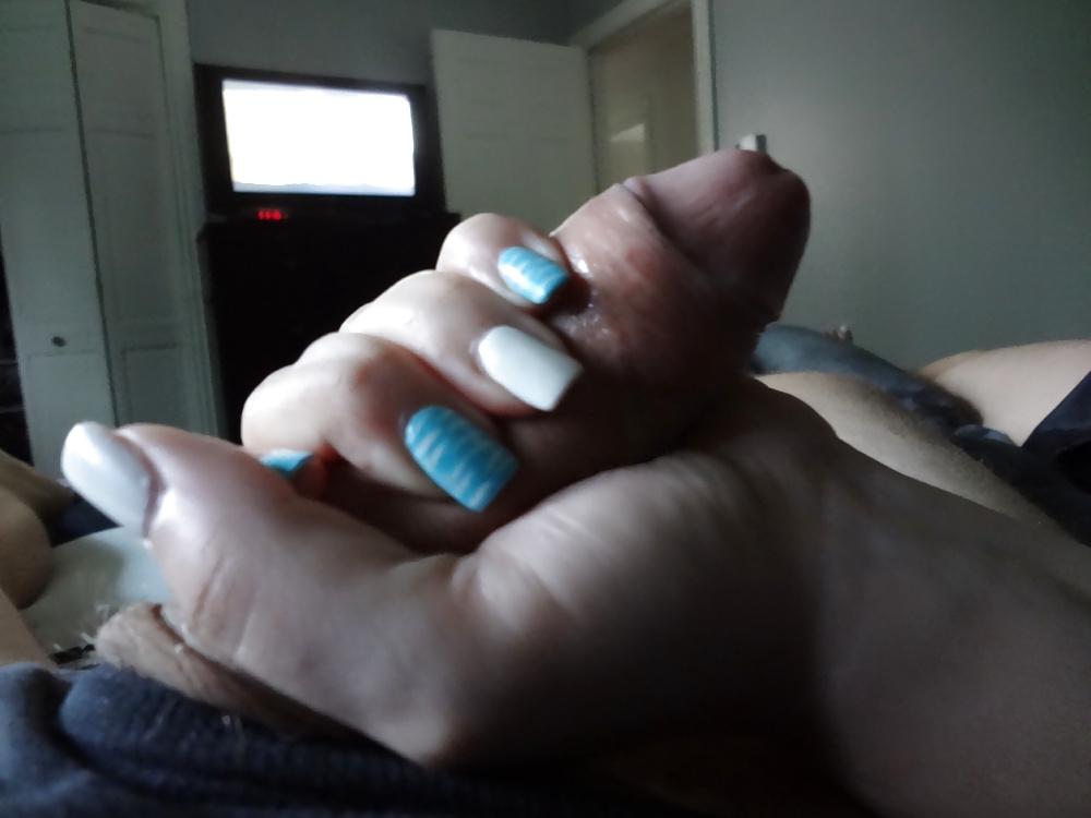 4P Playing with his cock while watching tv