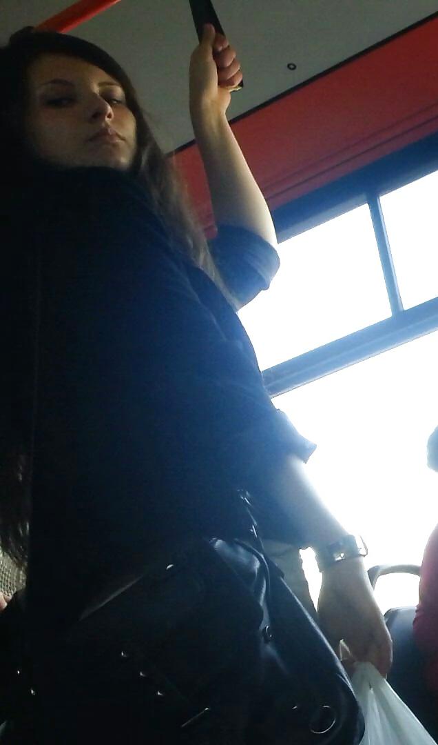 25P Spy sexy teens in bus and tram romanian