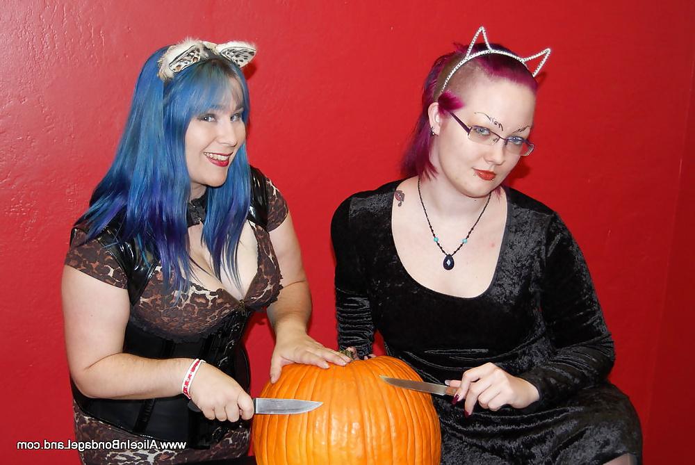 10P Halloween Pumpkin Fucking Sissy Humiliation FemDom Threesome
