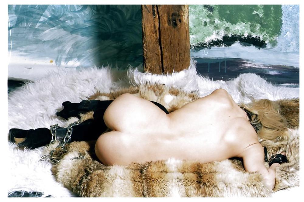 25P Vanessa bound bdsm, just high heel boots and a fur