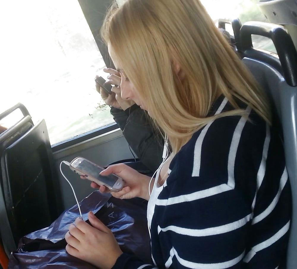24P Spy old + young sexy bust in bus romanian