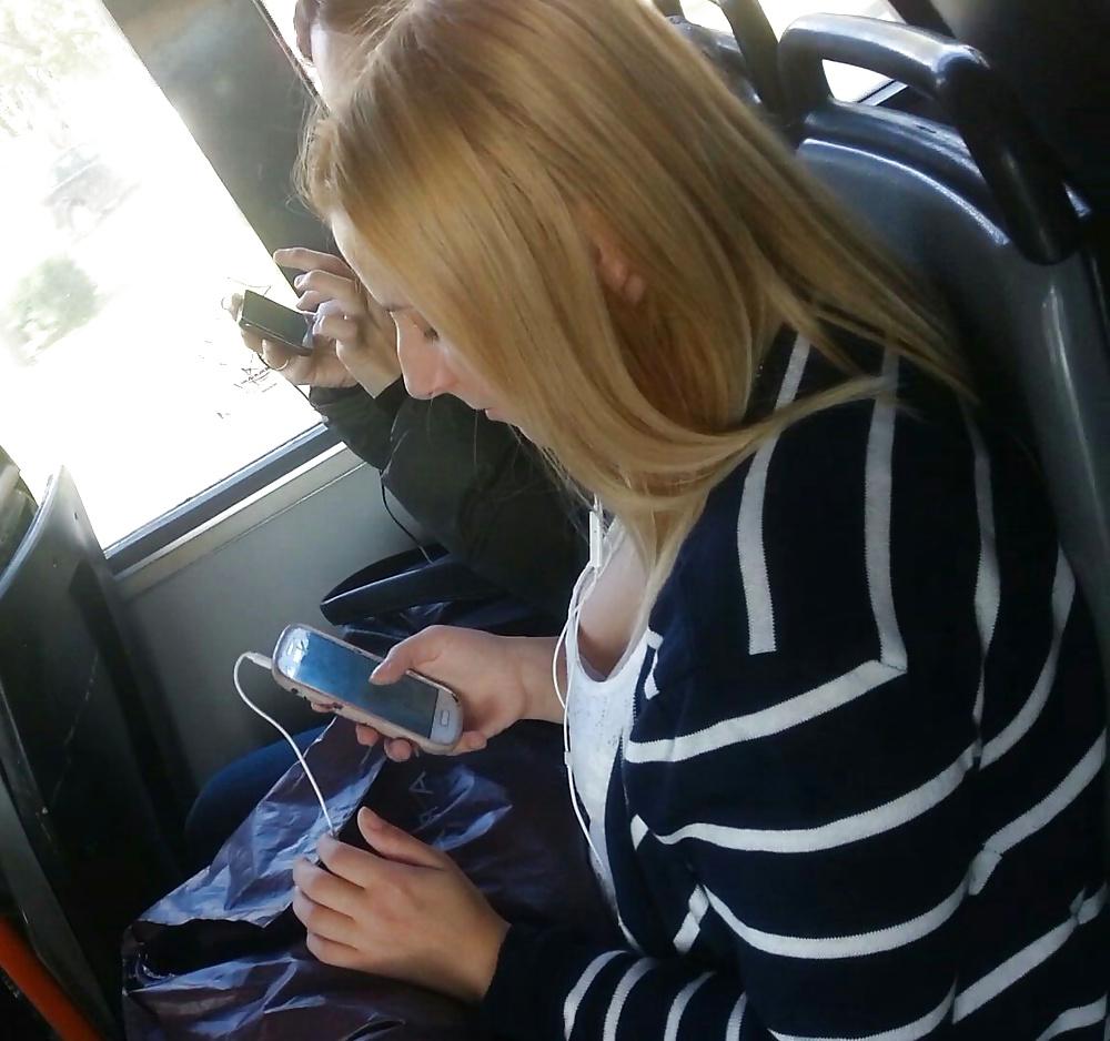 24P Spy old + young sexy bust in bus romanian