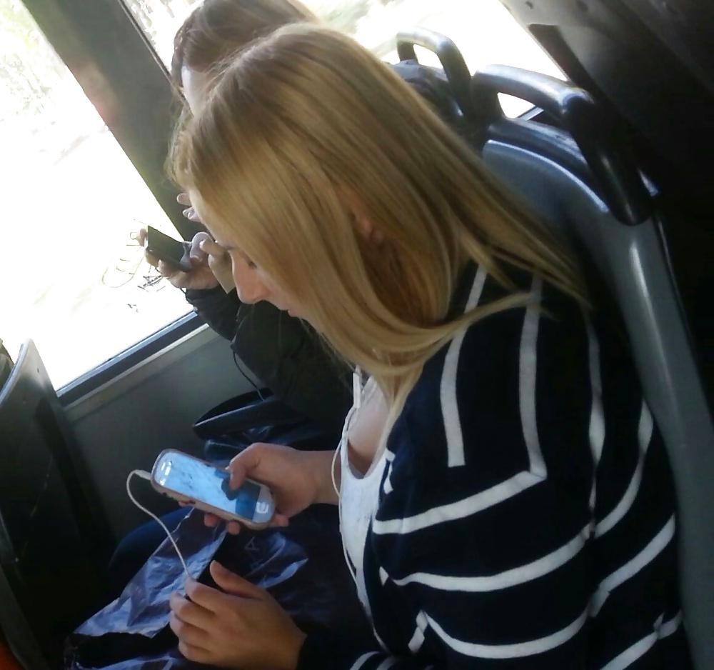 24P Spy old + young sexy bust in bus romanian