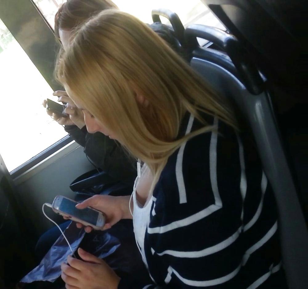 24P Spy old + young sexy bust in bus romanian