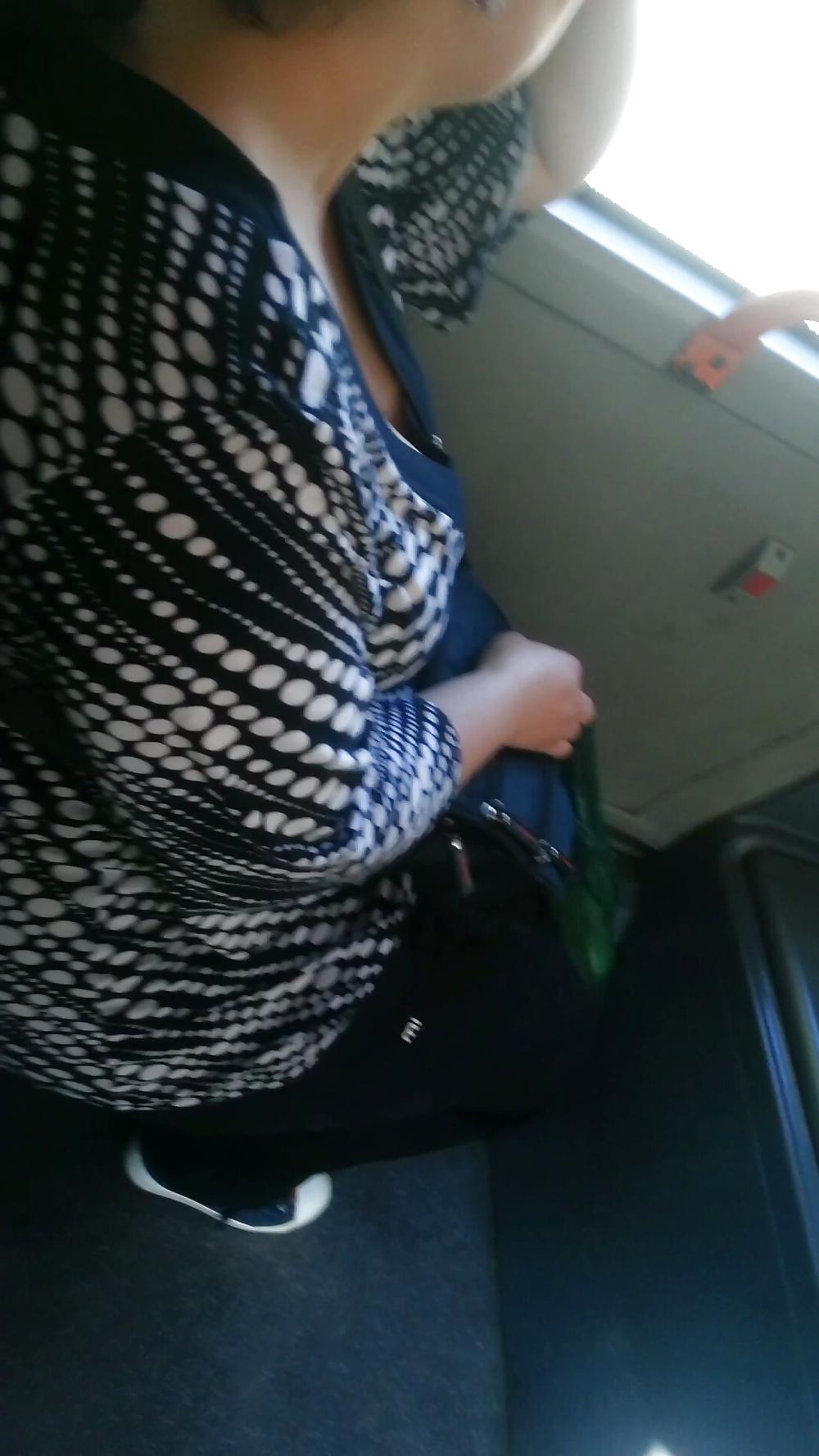 24P Spy old + young sexy bust in bus romanian
