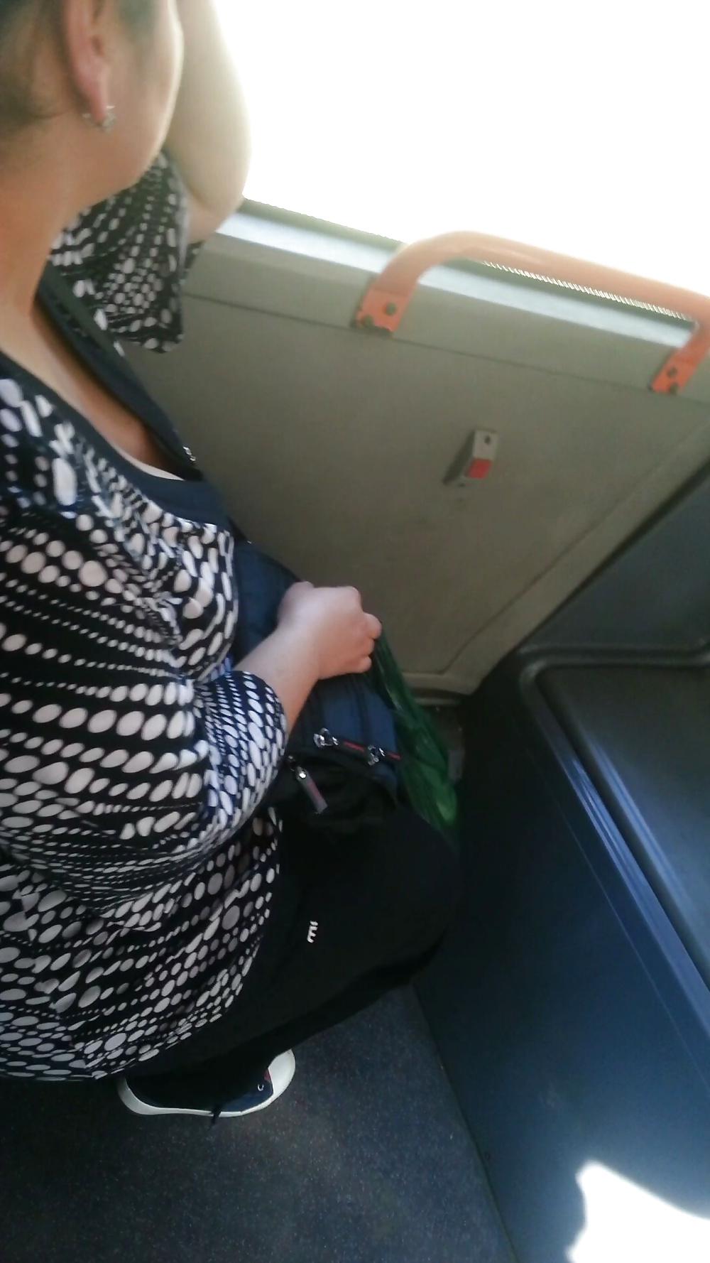 24P Spy old + young sexy bust in bus romanian