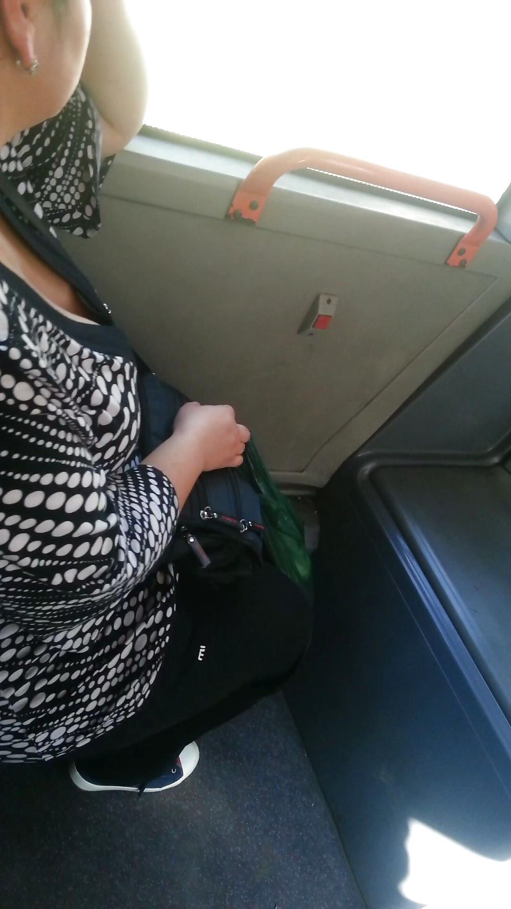 24P Spy old + young sexy bust in bus romanian
