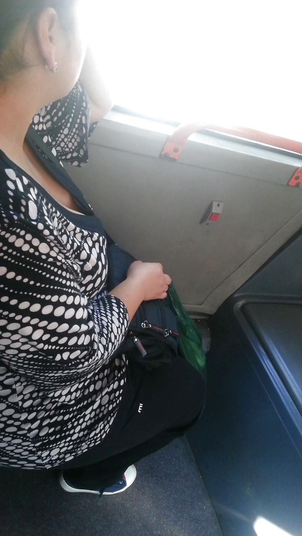 24P Spy old + young sexy bust in bus romanian