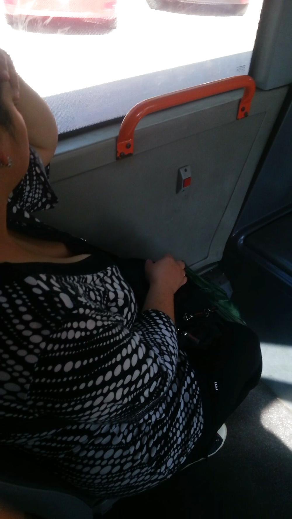 24P Spy old + young sexy bust in bus romanian
