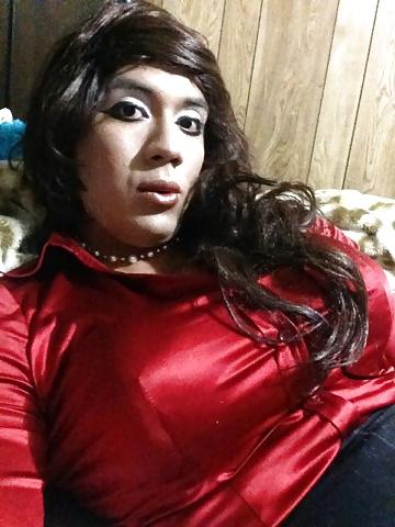 9P Lexi and her satin