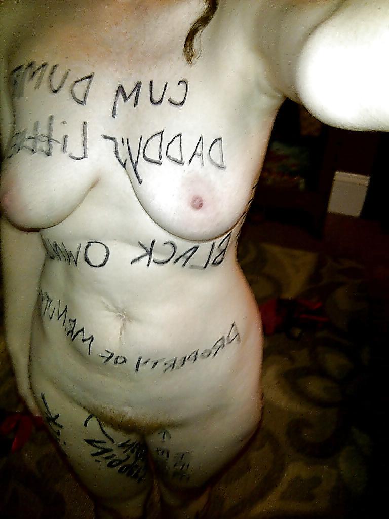 25P Sluts with signs and body writing
