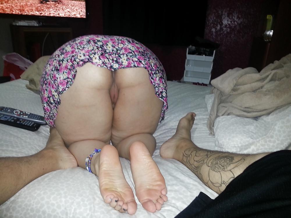 16P Upskirt and my lady's ass, pussy, and soles