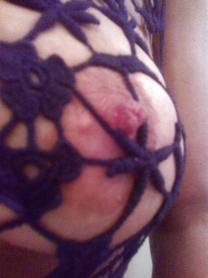18P Big tits in a fishnet!
