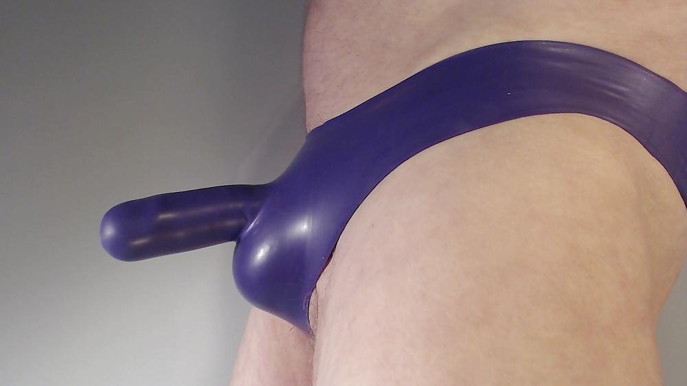 15P Purple, smaller Latex Panties with a short Penis sheath