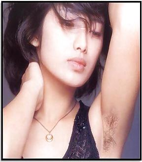 23P Asians girls showing hairy armpits