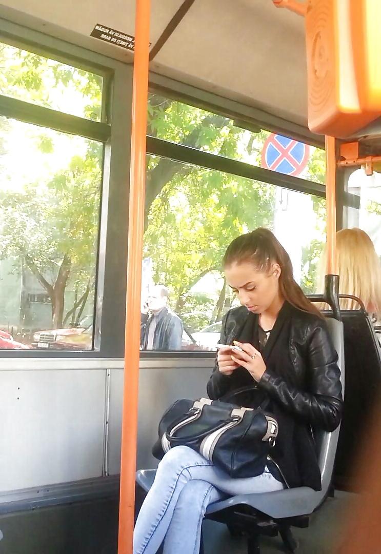 19P Spy sexy teens in bus romanian