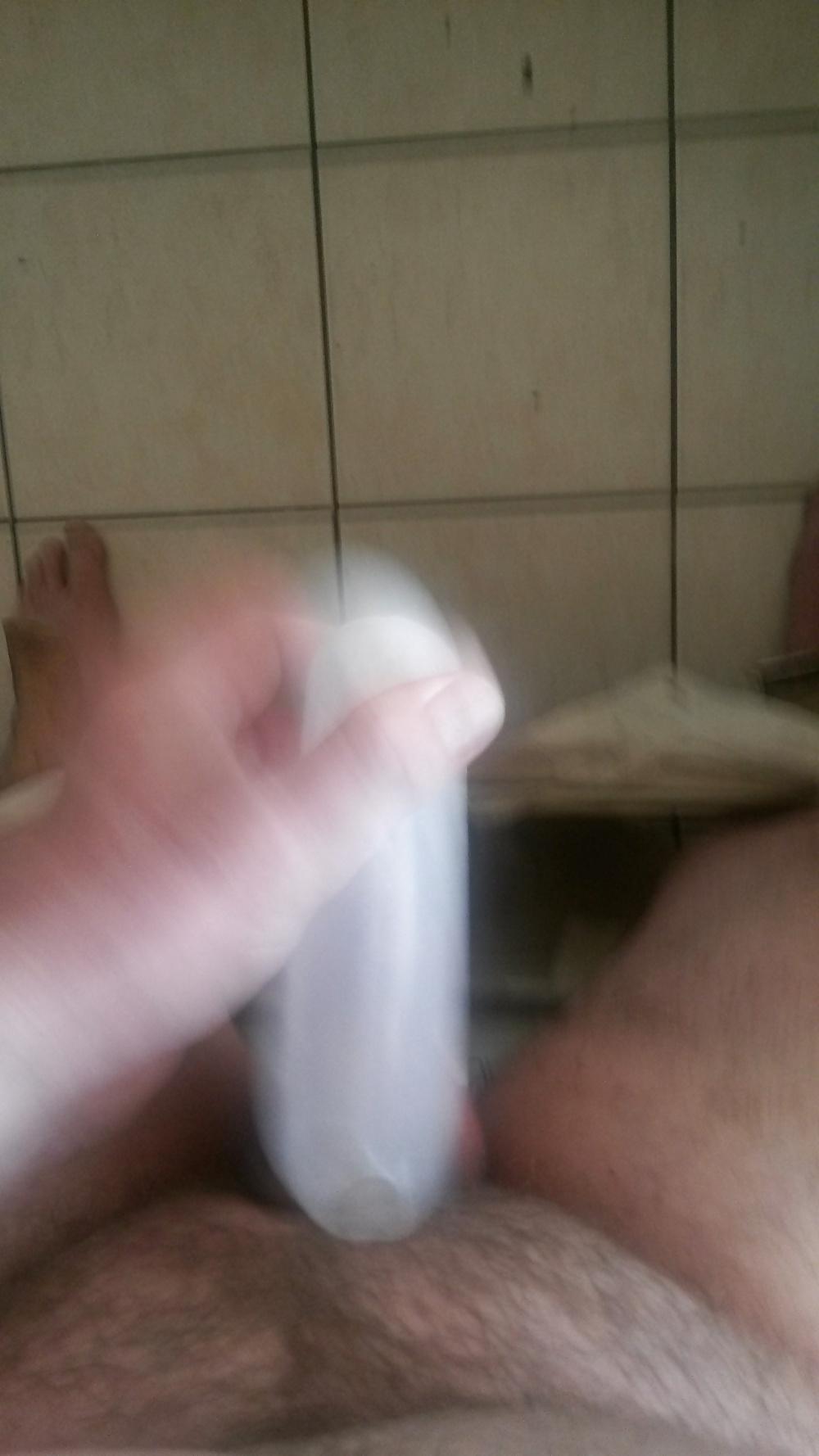 17P Wanking and playing with my cock spunking into this