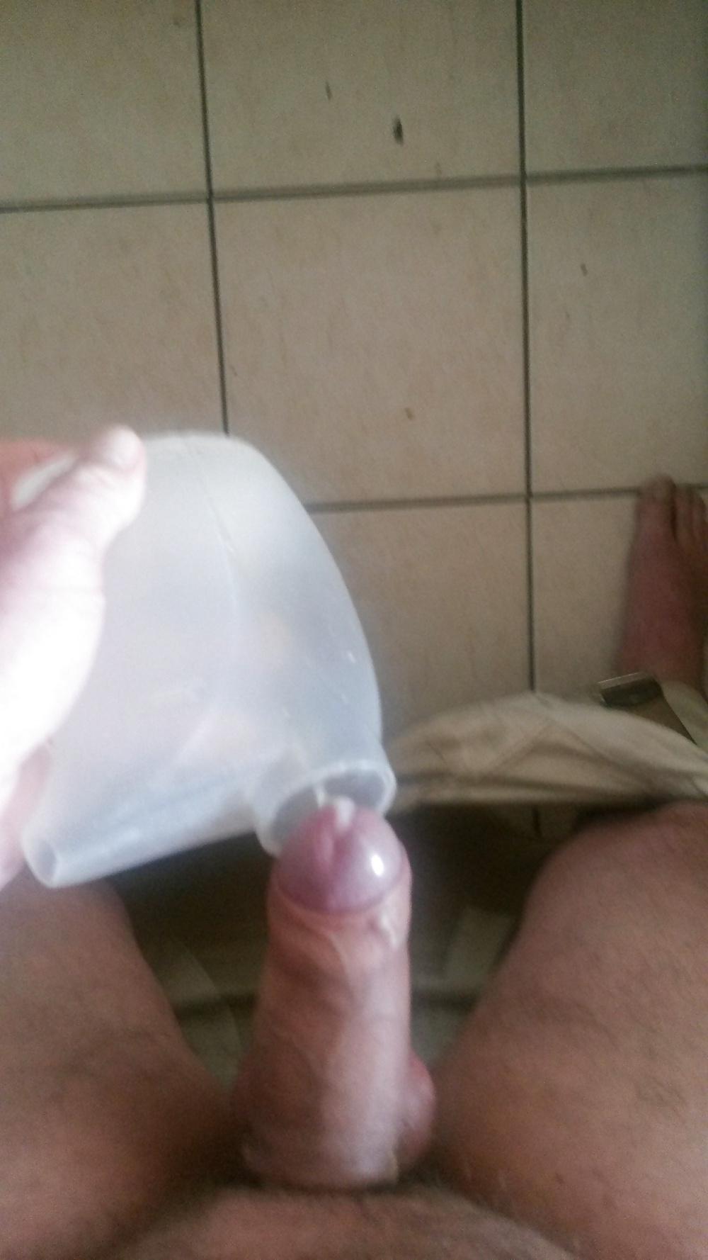 17P Wanking and playing with my cock spunking into this